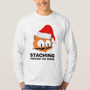 AUFENTHALTEN DURCH DIE SCHNEE-Mustache-Spaß-Katze T-Shirt