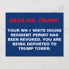 Aufenthaltsgenehmigung für das Weiße Haus Postkarte