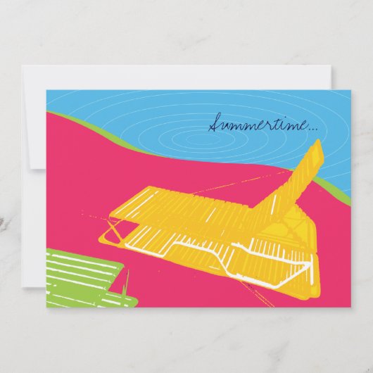 Aufenthaltsraum durch die Pool-Party Einladung (Vorderseite)