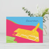 Aufenthaltsraum durch die Pool-Party Einladung (Stehend Vorderseite)