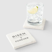 Auferstanden + Forever Sticker Steinuntersetzer (Seitenansicht)