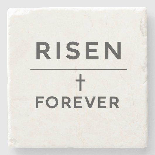 Auferstanden + Forever Sticker Steinuntersetzer (Vorderseite)