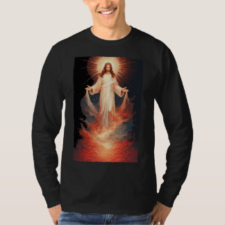 Auferstandener Christus Langarmshirt für Männer T-Shirt