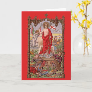 Auferstandener Christus mit Soldaten am Grab Oster Karte