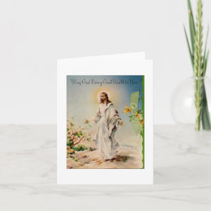 Auferstandener Christus Ostern Vintage Feiertagskarte