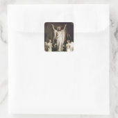 Auferstehung am Grab Quadratischer Aufkleber (Tasche)