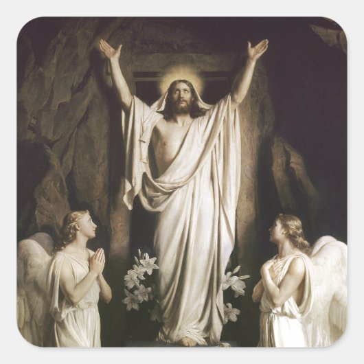 Auferstehung am Grab Quadratischer Aufkleber (Vorderseite)