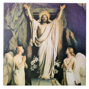 Auferstehung Christi, Gemälde von Carl Bloch, Fliese