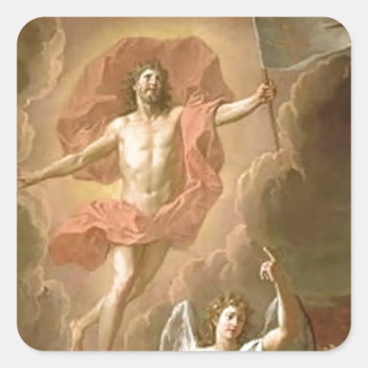 Auferstehung Christi Quadratischer Aufkleber (Vorderseite)