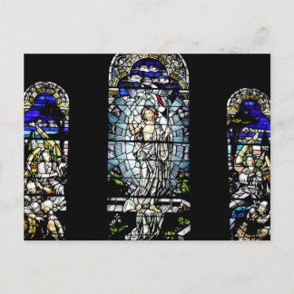 Auferstehung des durch Jesus festgehaltenen Glasfe Postkarte