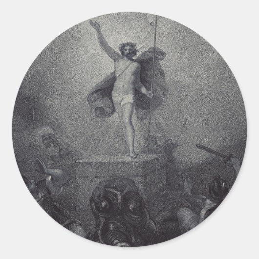 Auferstehung Jesu Christi Runder Aufkleber (Vorderseite)
