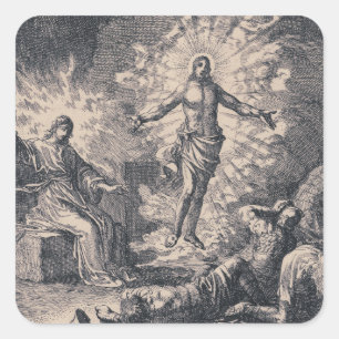 Auferstehung Jesu Christi von Jan Luyken Quadratischer Aufkleber