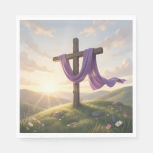 Auferstehungs-Dämmerung – Christliche Oster-Kunsts Serviette