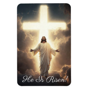 Auferstehungsbild Jesus in Wolken Grüße Magnet