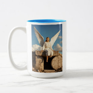 Auferstehungsengel Sitzfoto Ostergruß Zweifarbige Tasse