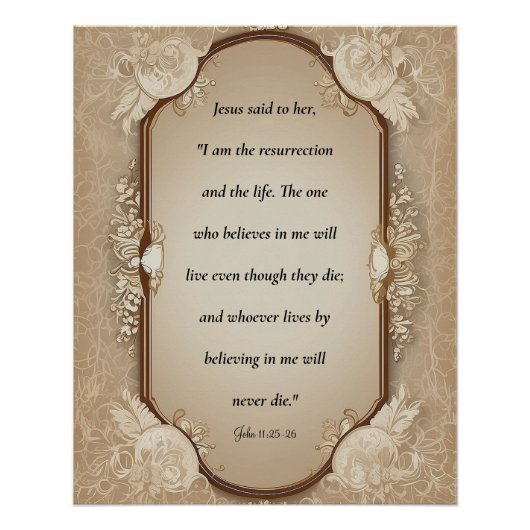 Auferstehungsschrift, John 11-25, 26 Poster (Vorderseite)