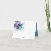 Auffallend Aquamarines Amethyst Abstrakte Blüte Dankeskarte (Rückseite)