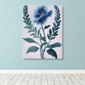 Auffallend blaue Blume Leinwanddruck (Insitu (Holzboden))