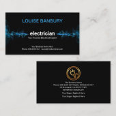 Auffallend Blue Electric Blitze Electrician Visitenkarte (Vorne/Hinten)