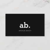 Auffallend einfach: Modernes Monogramm Schwarz & W Visitenkarte (Rückseite)