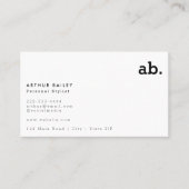 Auffallend einfach: Modernes Monogramm Schwarz & W Visitenkarte (Vorderseite)