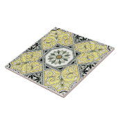 Auffallend Gelb-Schwarz-Repro-Transferware Fliese (Seite)