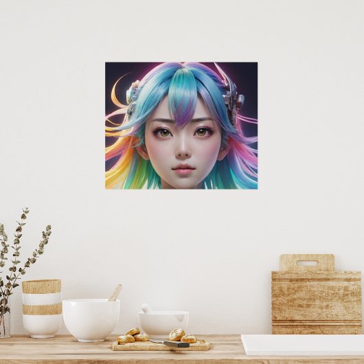 Auffallend große Augen Poster (Küche)