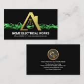 Auffallend grüner Blitz Gold Electric Zuhause Bulb Visitenkarte (Vorne/Hinten)