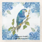 Auffallend handgestrichen Ultramarine Lorikeet Glasuntersetzer (Vorderseite)