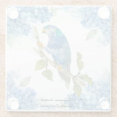 Auffallend handgestrichen Ultramarine Lorikeet Glasuntersetzer (Rückseite)