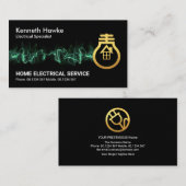 Auffallend Hot Electrical Lightning Gold Bulb Visitenkarte (Vorne/Hinten)