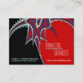 Auffallend kühne, rote und schwarze Visitenkarte (Rückseite)