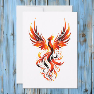 Auffallend Phoenix in Flammen Vector Art Feiertagskarte