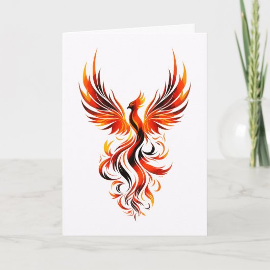 Auffallend Phoenix in Flammen Vector Art Karte (Vorderseite)