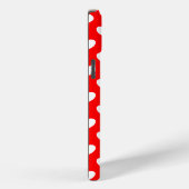 Auffallend Red iPhone Cover White Hearts Muster (Rückseite / Rechts)