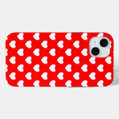 Auffallend Red iPhone Cover White Hearts Muster (Rückseite (Horizontal))