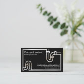 Auffallend Retro Silver Pipe Border Plumbing Servi Visitenkarte (Stehend Vorderseite)