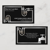 Auffallend Retro Silver Pipe Border Plumbing Servi Visitenkarte (Vorne/Hinten)