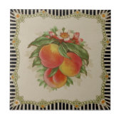 Auffallend Retro Transferware Peaches Repro Fliese (Vorderseite)