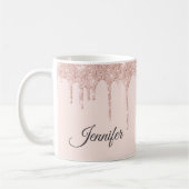 Auffallend Rosa Glitzer Mit Monogramm Kaffeetasse (Links)