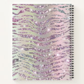 Auffallend Rosa Silver Tiger Zebra Glitzer Notizblock (Rückseite)