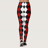 Auffallend rot, schwarz und weiß Diamant Leggings (Rückseite)