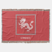 Auffallend Rot und Weiß Drachenschrott Decke (Vorderseite)