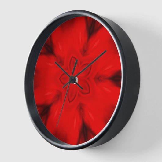 Auffallend Schwarz Rot Moderne Moderne Blumen Uhr (Winkel)