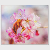 Auffallende Blume aus rosa Sakura Geschenkpapier (Flach)