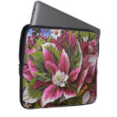 Auffallende Blumenfantasie Laptopschutzhülle (Vorne Rechts)