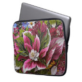 Auffallende Blumenfantasie Laptopschutzhülle (Vorderseite Links)
