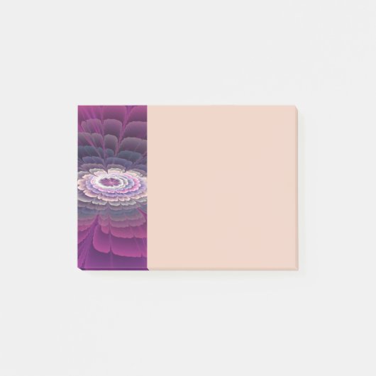Auffallende Blumenfarbige Abstrakte Fraktal-Kunst Post-it Klebezettel (Vorderseite)
