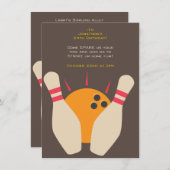 Auffallende Bowling-Party Einladung (Vorne/Hinten)