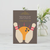 Auffallende Bowling-Party Einladung (Stehend Vorderseite)